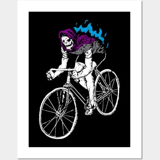 Death skull biker Posters and Art